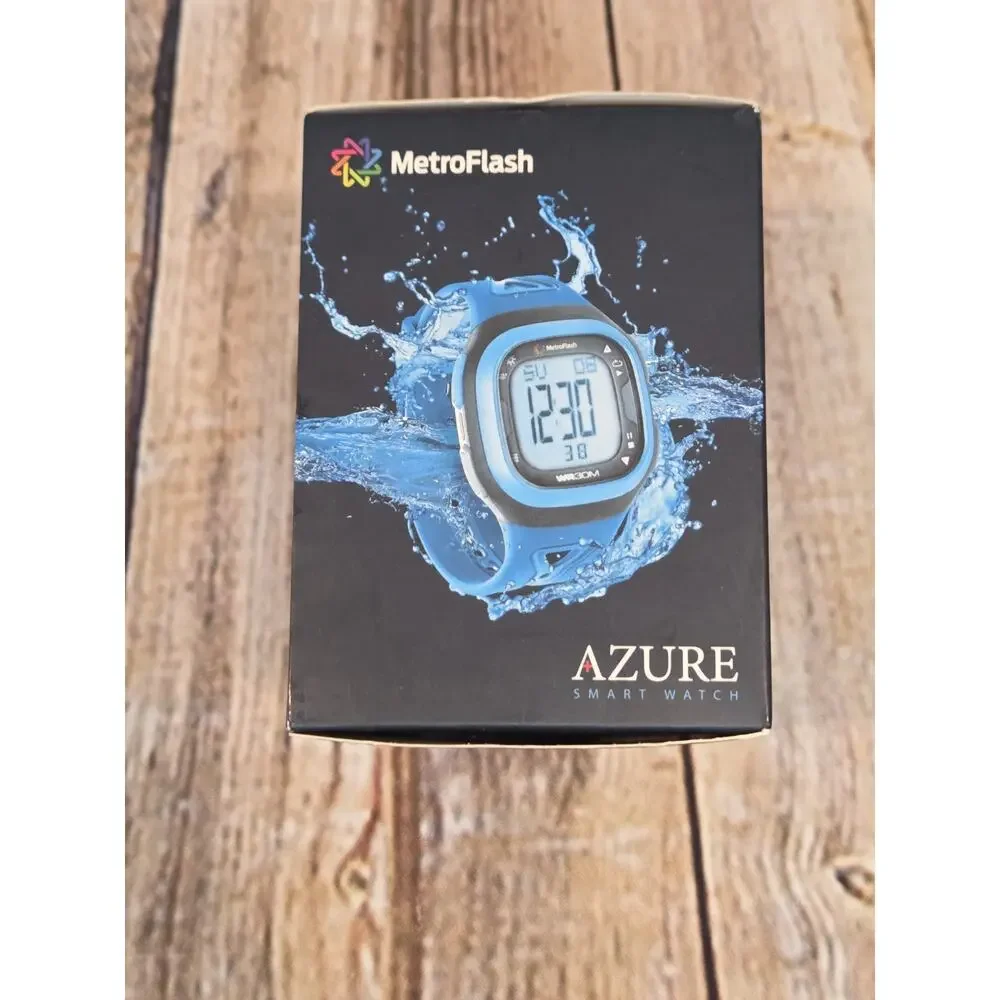 Azure Smart Watch For Swimming MetroFlash Model SW100 Google Apple Compatible